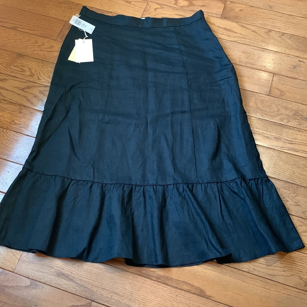 Aritzia Wilfred Chariot High-Waisted Black Linen Midi Skirt NWT - Picture 6 of 12